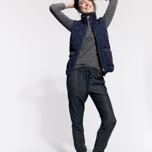 J. Crew Jackets & Blazers - J.Crew Navy pinstriped Excursion quilted vest